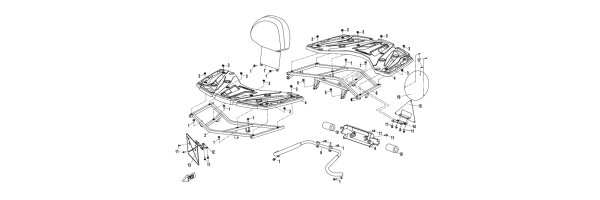 F14-B - Gepäcksträger - Vorne  -  Hinten