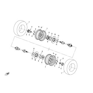 Pos.11 - Bremsscheibenschraube M8x1,25x19 Gewindelänge - CFMoto CForce 450 XL DLX EPS LOF Sunshine Edition