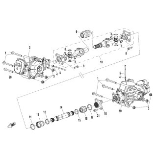 Pos.02 - Vorderachsgetriebe für mit Kardangelenk - CFMoto CForce 450 XL DLX EPS LOF Sunshine Edition
