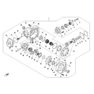 Pos.01 - Vorderachsgetriebe für mit Kardangelenk - CFMoto CForce 450 XL DLX EPS LOF Sunshine Edition