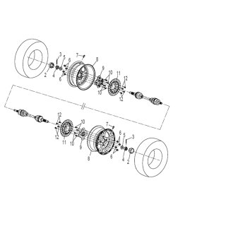 Pos.12 - Bremsscheibenschraube M8x1,25x19 Gewindelänge - CFMOTO CForce 800 EPS