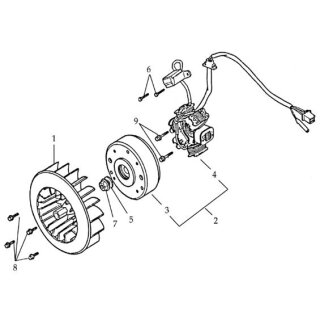 Pos. 02 -  Komplett Lichmaschine -Sachs Helix 150