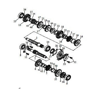 Pos. 01  - Ausgangswelle - Getriebe 1 - Triton Recator 450 Supermoto