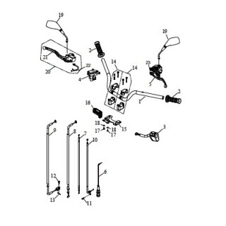Pos. 20 - Bremshebel incl. Pumpe und Halter silber - LOF 1 - Triton Recator 450 Supermoto