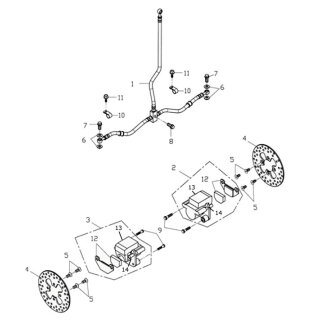 Pos. 14 - Gummimanschette fuer Bremszange - Adly ATV 150 Utility