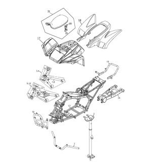 Pos. 01 - Lenker ATV silber - Adly ATV 220 Crossroad Sentinel