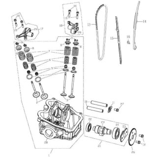 Pos. 01 - Zylinderkopf 320 Motor Kpl. - Adly ATV Hurricane 320 - ab 2012